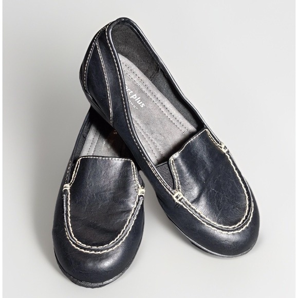 comfort plus by Predictions Shoes - Comfort Plus by Predictions Navy Blue Moc Toe Loafers Womens 6W Slip On Flats